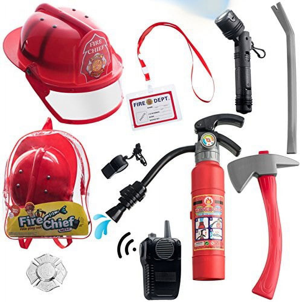 10 pcs Fireman Toys for Kids Costume and Role Play Accessories with Bag ...