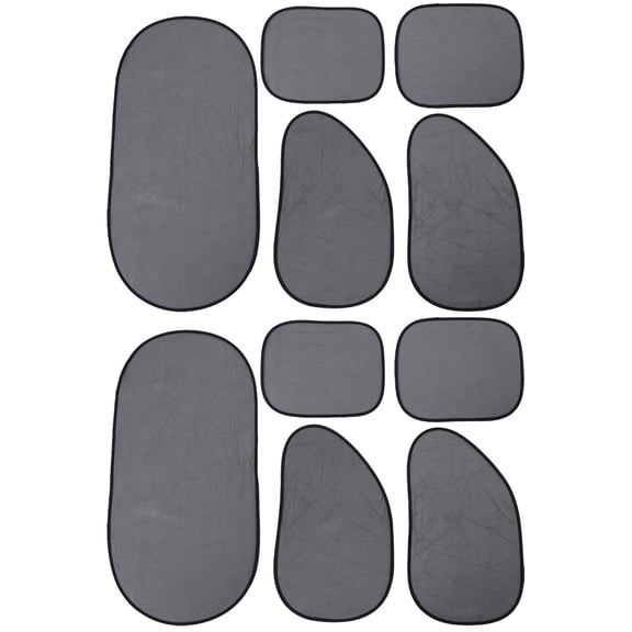 10 pcs Foldable Mesh Car Rear Right Left Side Windscreen Cover Car Sunshade Window Suction Cup Sun Visors Shade Sunshade Mesh Cover (Black)