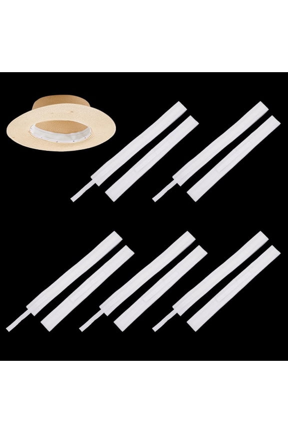 10 pcs Hat Size Reducer Adjustable Tape Bands White Hat Size Insert Hat Size Reducer Liner Polyester Adjustable Hat Size Tape Bands Hat Sweatband for Hats Caps Sewing Crafts Accessories DIY