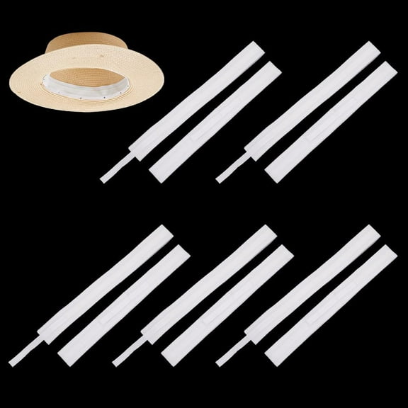 10 pcs Hat Size Reducer Adjustable Tape Bands White Hat Size Insert Hat Size Reducer Liner for Hats Caps Sewing Crafts Accessories Material Polyester