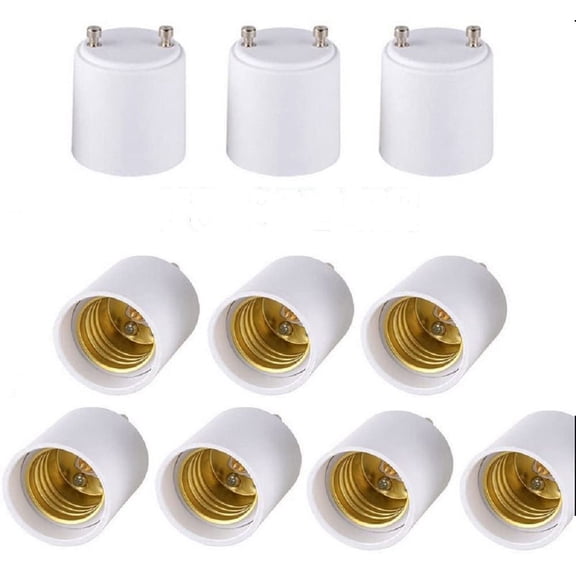10 pcs LED Lamp Adapter GU24 To E26/E27 bulb Holder Socket Converter Pin Base Fixture To Standard Screw-in Bulb Socket (10 PCS)
