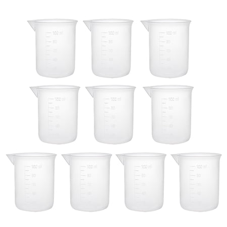 10 pcs Measuring Cup Labs PP Graduated Beakers 100ml