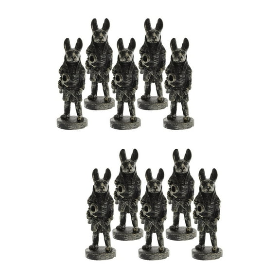 MERRYHAPY 10Pcs Black Vintage Egyptian God Miniature Statue Figurines Home Decor Collectible Set