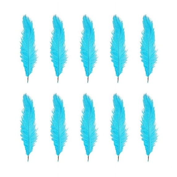 10 pcs Natural Ostrich Feathers Wedding Party Decoration Lake blue 20-25cm