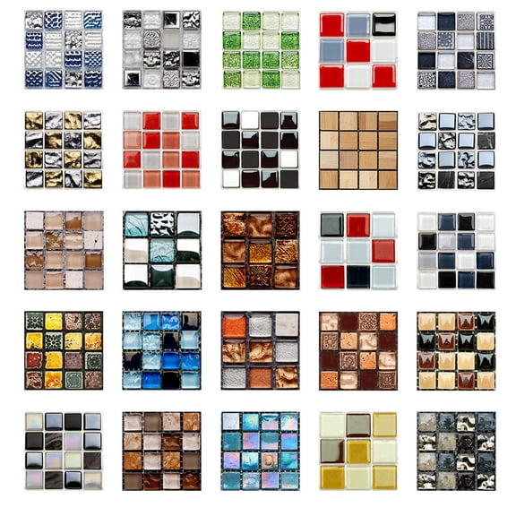 10 pcs Peel&Stick Wall Tile Transfers for Home Decor, 3.94x3.94inch Self-Adhesive Waterproof Vinyl Splashback Sticker Tile Decal for Kitchen Bathroo