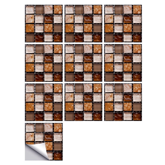 10 pcs Peel&Stick Wall Tile Transfers for Home Decor, 3.94x3.94inch Self-Adhesive Waterproof Vinyl Splashback Sticker Tile Decal for Kitchen Bathroo