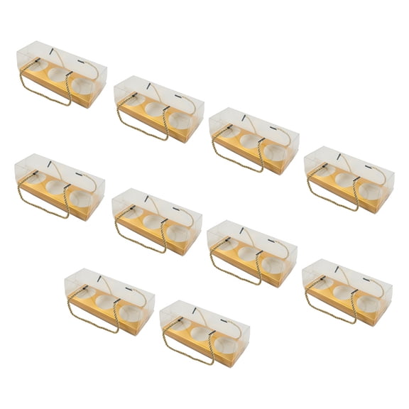 Raindrops Clear Cupcake Boxes with Handle, 10-Pack Portable Dessert Containers for Easy Transport, Storage and Display