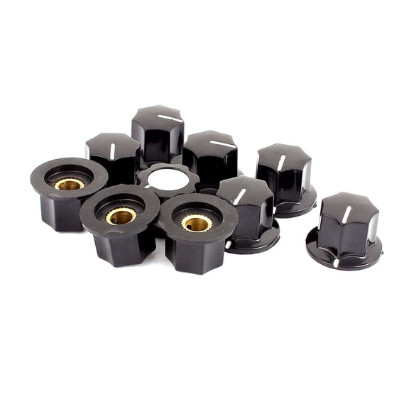 10 pcs Plastic Shell Potentiometer Pot Rotary Control Knob for 6mm Dia Shaft