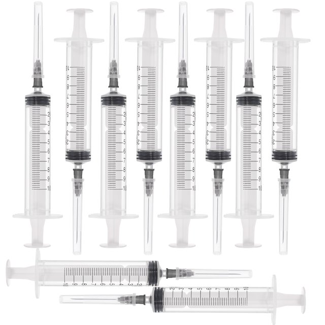 10 pcs Plastic Syringe with Needle Liquid Dispensing Syringe Scientific