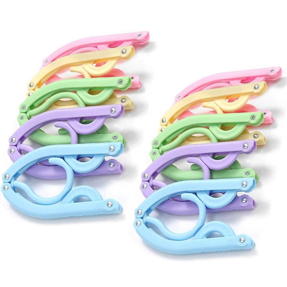 10 pcs Portable Folding Clothes Hangers, Travel Foldable Drying Rack, Cruise Essentials Travel Accessories, Non-Slip Space-Saving Plastic Hangers for Home Travel Camping