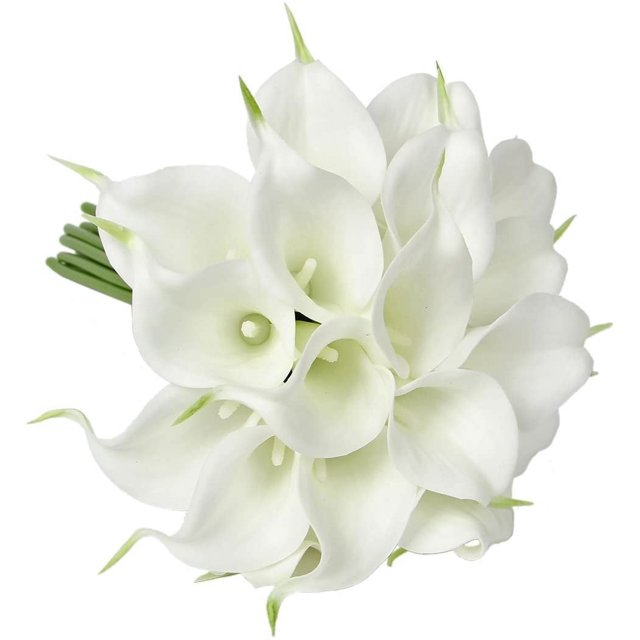 10 pcs Real Touch PU Latex Artificial Calla Lily Flowers for Wedding