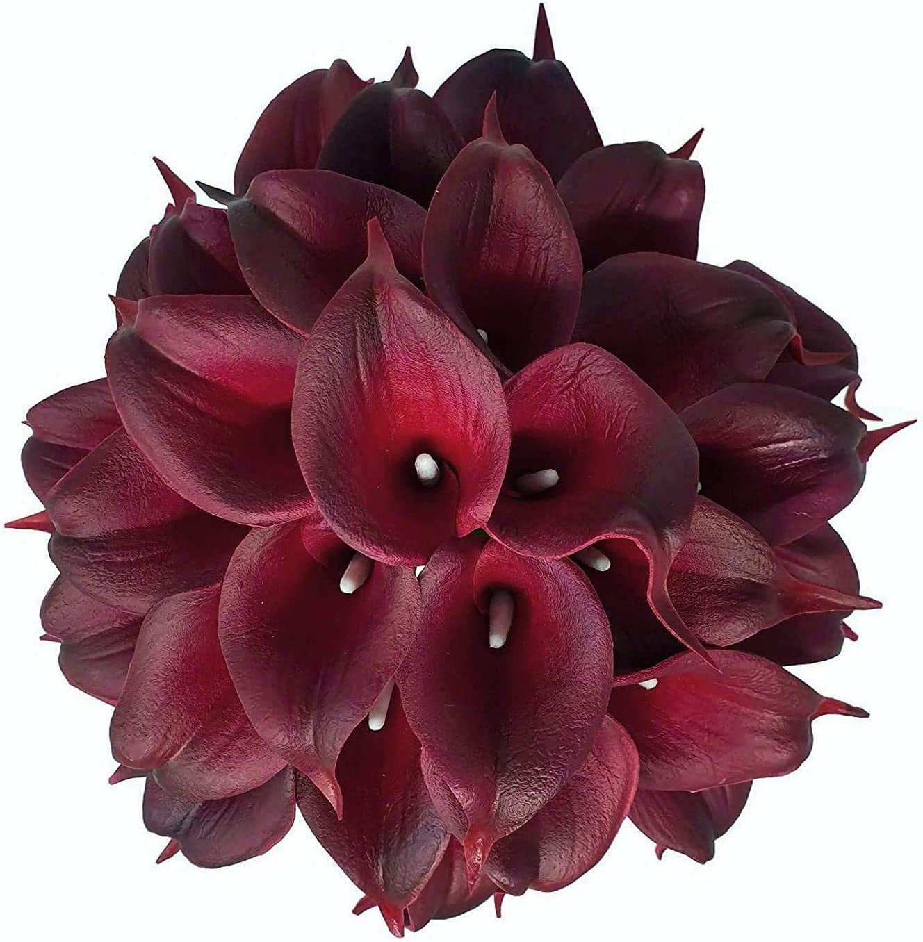 10 pcs Real Touch PU Latex Artificial Calla Lily Flowers for Wedding Bouquets, centerpieces, and Floral Decor (Yellow)
