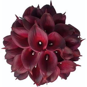 10 pcs Real Touch PU Latex Artificial Calla Lily Flowers for Wedding Bouquets, centerpieces, and Floral Decor (Yellow)