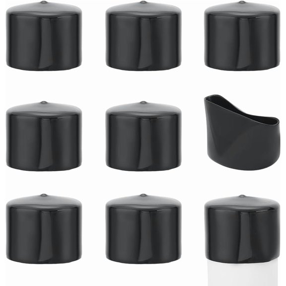 10 pcs Rubber End Caps 58mm / 2.28 Inch ID Round Tube Bolt Cap Cover Plastic Flexible Screw Thread Protectors Plug Insert Decking Caps for Post Tubing Rod Cover for DIY
