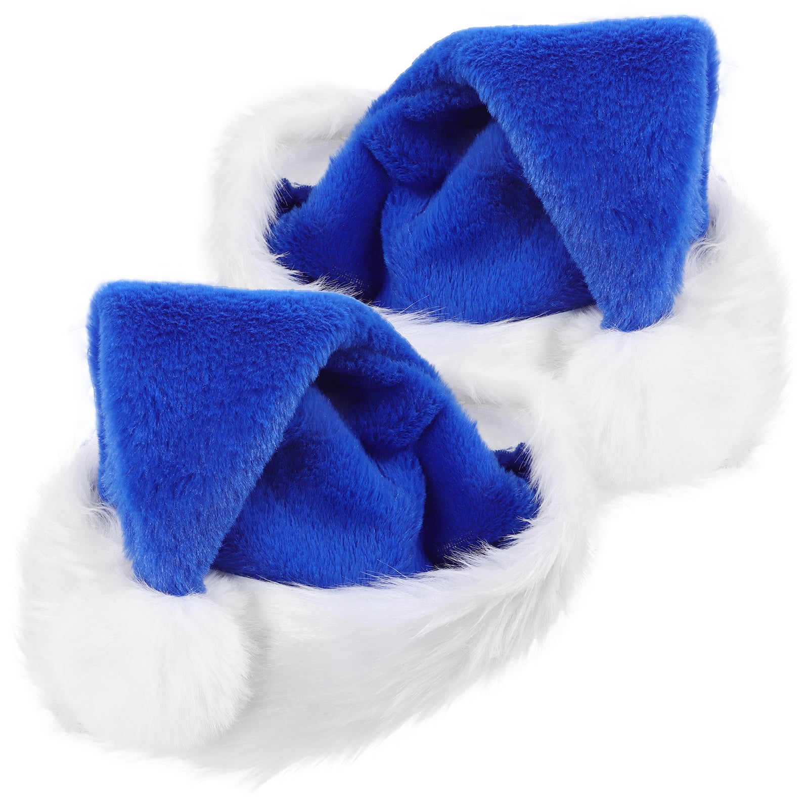 10 pcs Santa Christmas Hats Blue Santa Claus Hats Christmas Decoration Hats