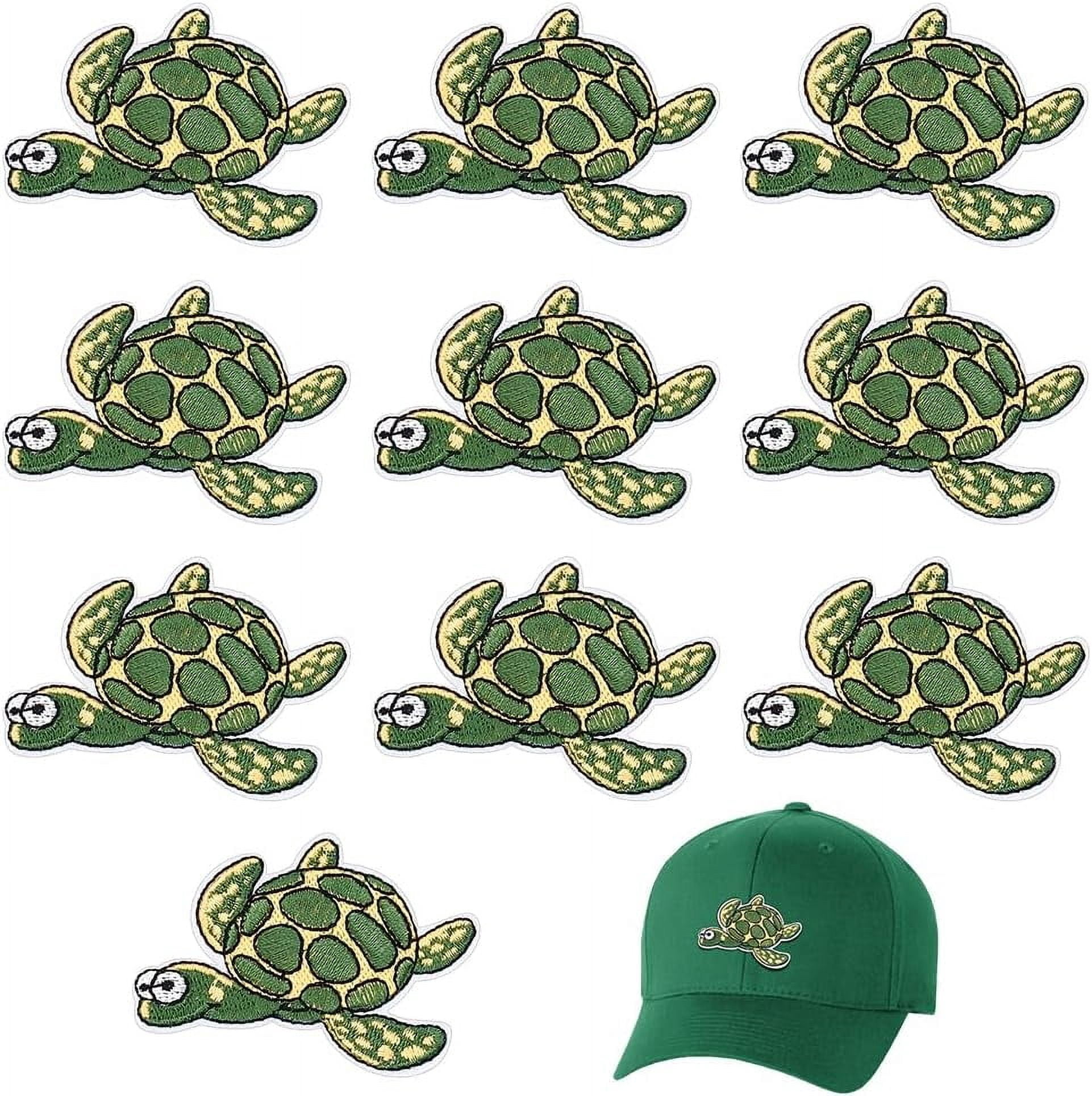 10 pcs Sew on Patches Green Turtle Shape Patch Cute Patch - Embroidered ...