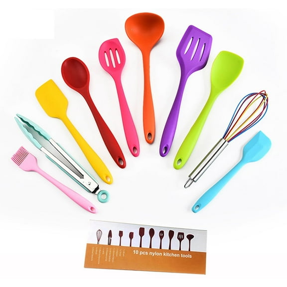 10 pcs Silicone Cooking Utensils Set - 480F Heat Resistant Kitchen Utensils,Spoon,Kitchen Utensil Gadgets Tools Set for Nonstick Cookware,Dishwasher Safe