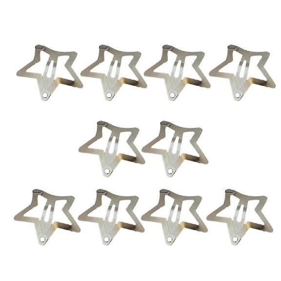 10 pcs Silver Star Hair Clip Cute Girl Metal Five-pointed Sweet Star Cool