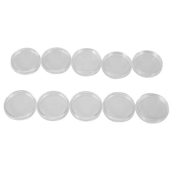 10 pcs Small round transparent plastic coin box 33mm