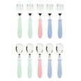 thumbnail image 1 of 10 pcs Toddler Utensils, Stainless Steel Toddler Silverware Set with Round Handle, Baby Forks for Self Feeding, 5 Toddler Forks and 5 Toddler Spoons, BPA Free, 1 of 7