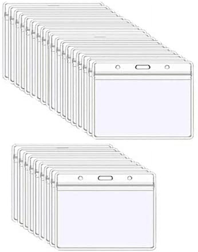 10 pcs Width ID Card Holder Heavy Duty Clear Vertical Vinyl PVC with Waterproof Type