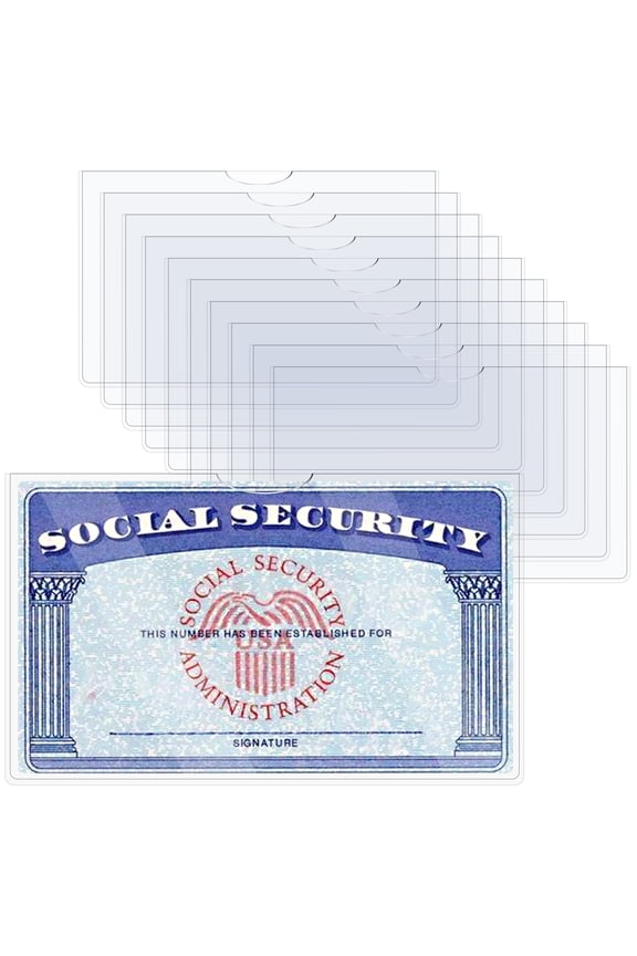 10 pcs classic PVC waterproof card protective covers, soft and transparent storage bags, suitable for social security/medical insurance/credit card wallets 3.82x2.32in