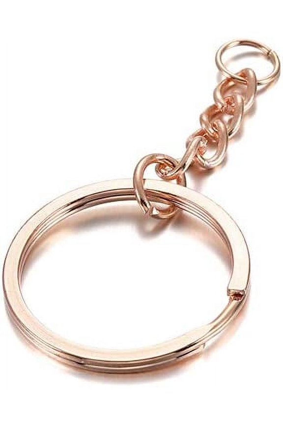 10 pcs/lot Key Ring Key Chain 60mm Long Round Split Keychain with Chain and Jump Rings Jewelry Making Bulk Supplies 3 Sizes (Kc Gold, 25mm(0.98inch))
