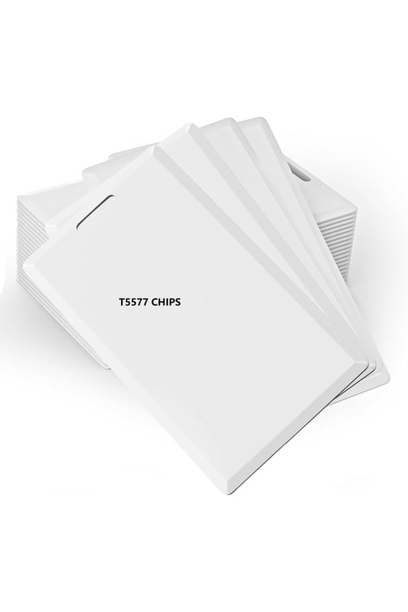 10 Pcs Smart RFID Card With Chips T5577 125khz Rewritable White Blank PVC CARD Proximity Cards Compatible with 1386 1326 H10301 Format Readers and Access Control Systems,Thin Card