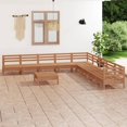10piece garden lounge set solid pine honey brown