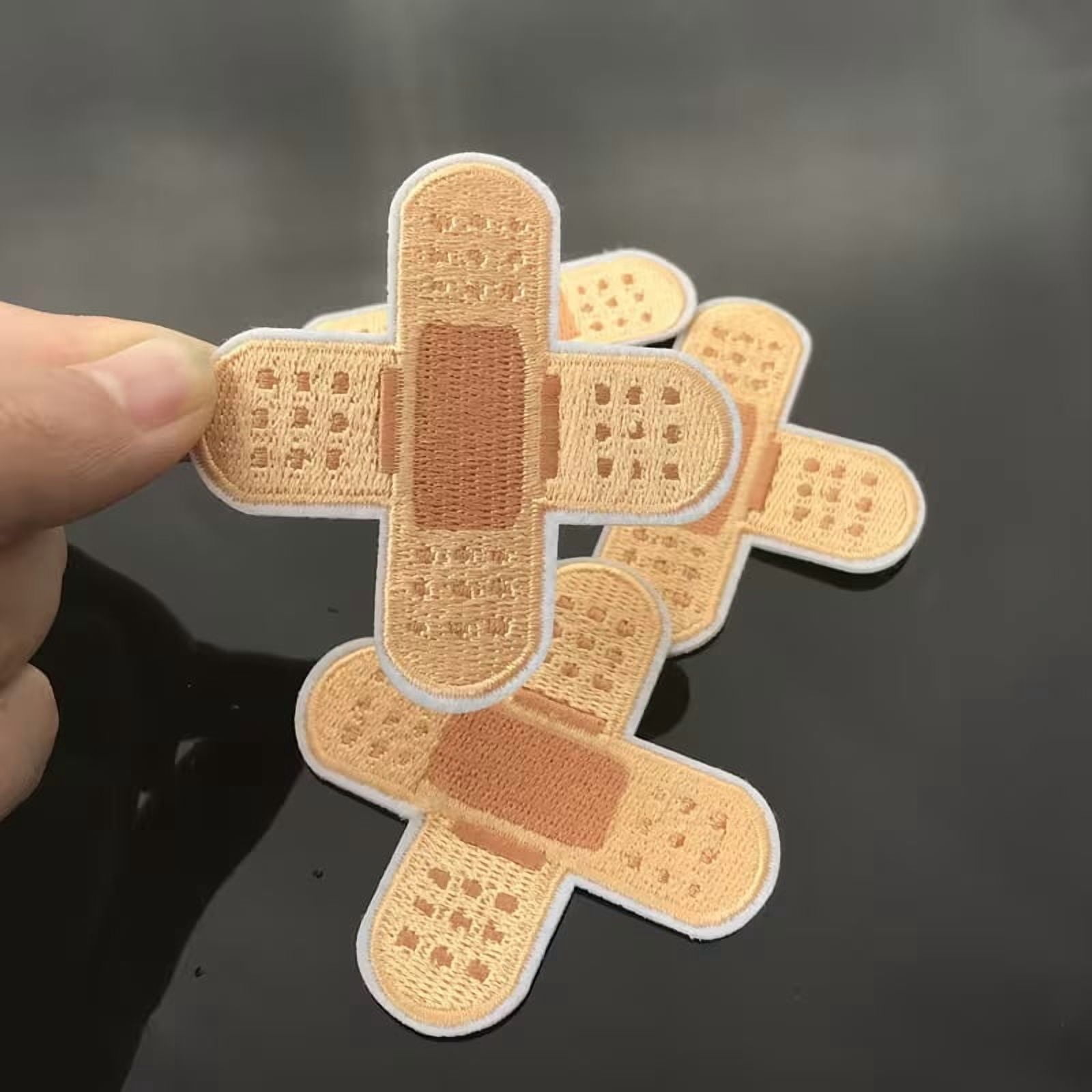 10-piece pack of cross bandage embroidery patches suitable for bags, jackets, jeans, cartoon heat transfer patches, small adhesive patches for clothing