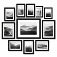 thumbnail image 1 of Asoricing 10-piece photo frame set - multi-size combination photo wall - perforated cardstock picture frame - black, 1 of 7