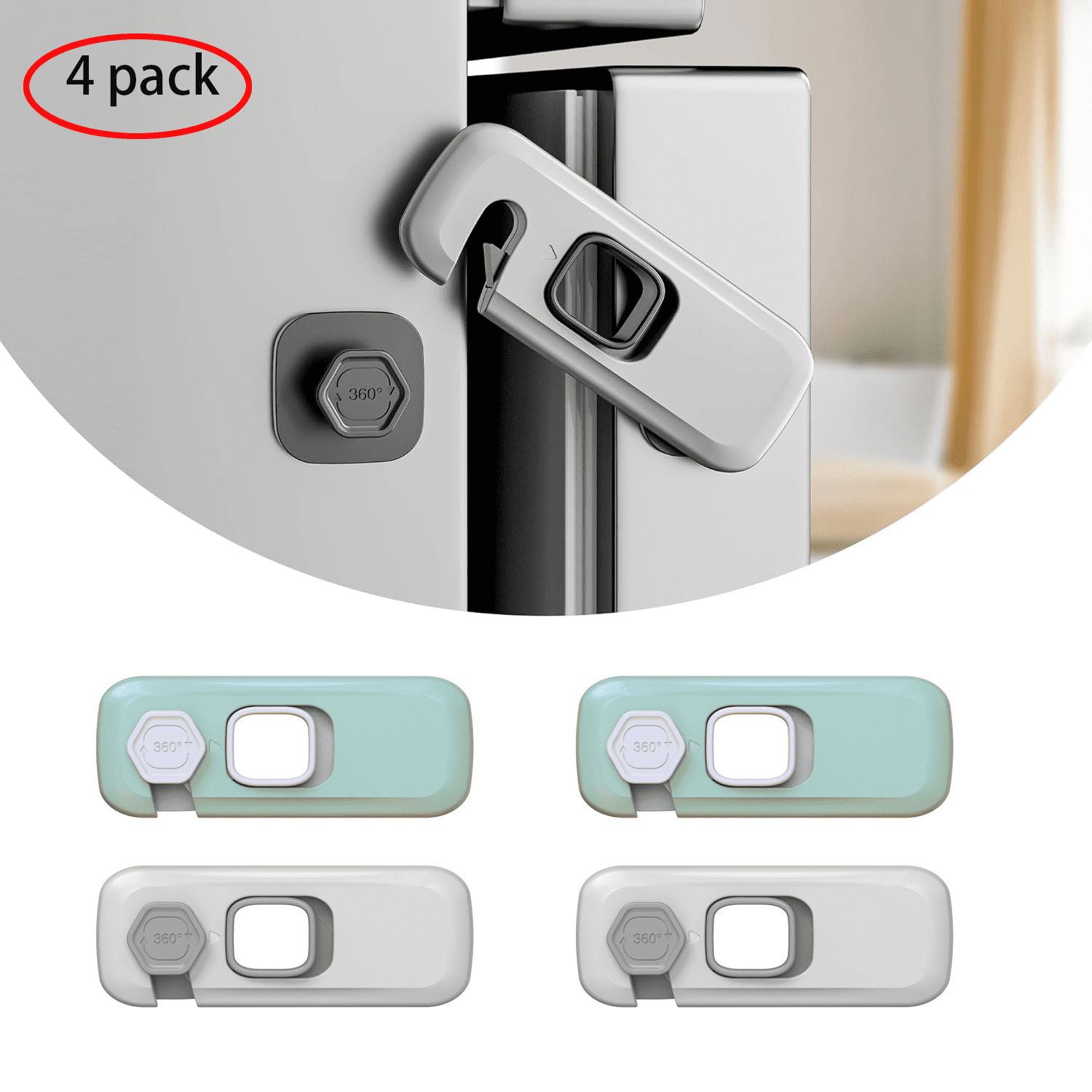 10-piece set of child safety refrigerator locks, refrigerator locks for child safety, freezer door locks with adhesive 3M tape, suitable for upright freezers, ovens, and cabinet doors