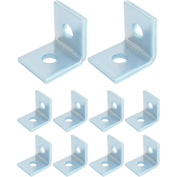 10 piece set heavy duty connection bracket - 2 holes, suitable for all 1-5/8 inch channel steel, 1/2 inch bolt holes, 90 degrees angle, electro-galvanized carbon steel