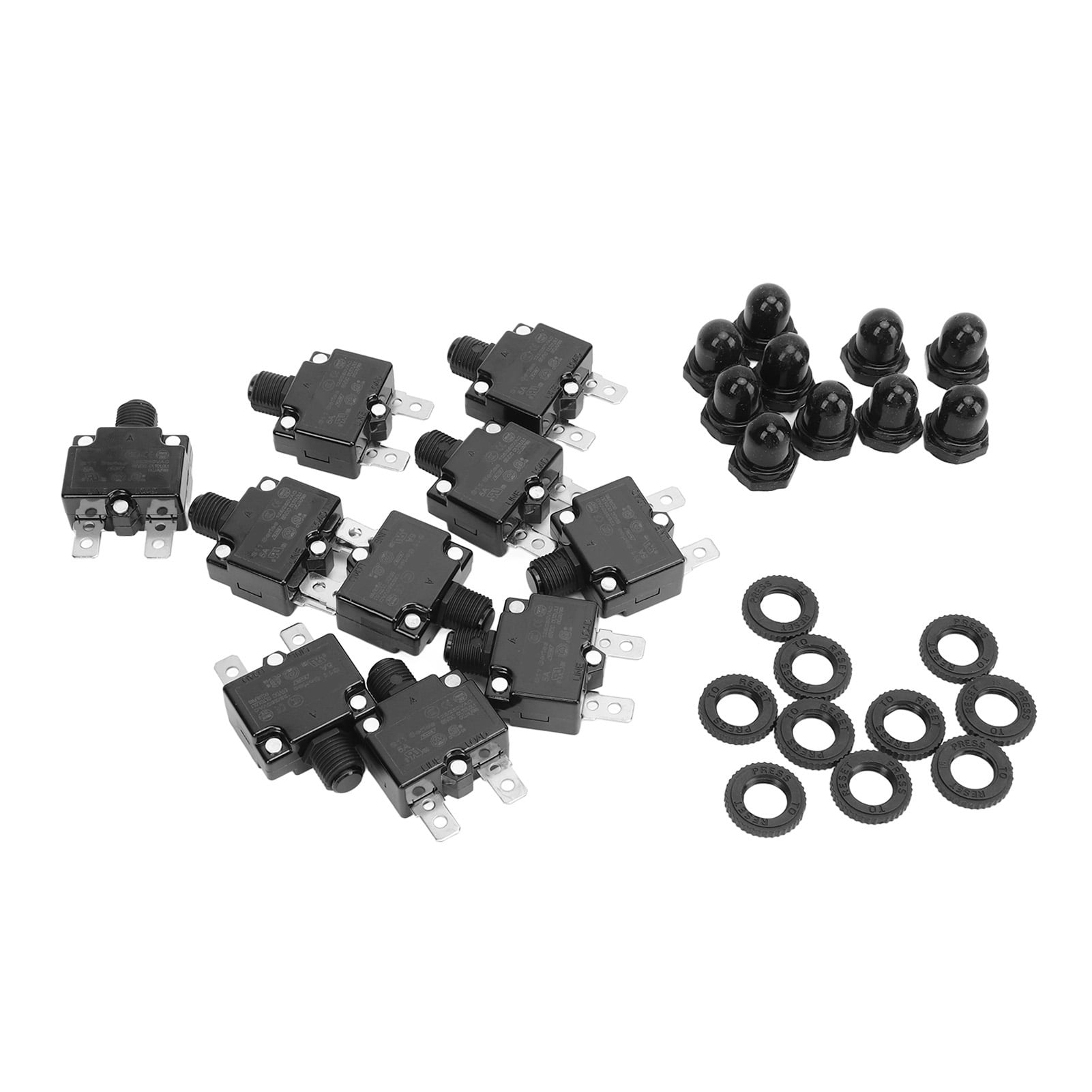 (10 pieces) 125/250VAC 65VDC 5A Manual Reset Relay Switch Circuit