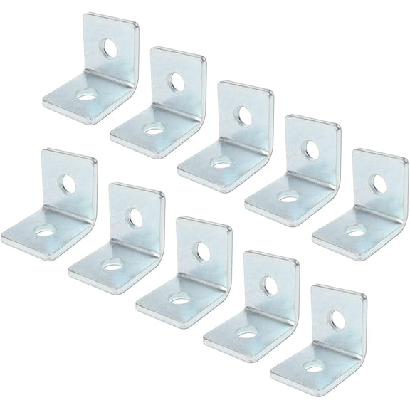 10 pieces 2 hole 90 degree angle fittings, suitable for 1-5/8 inch channel steel channel, type angle bracket heavy duty channel steel connector, thickness 3/16 inch