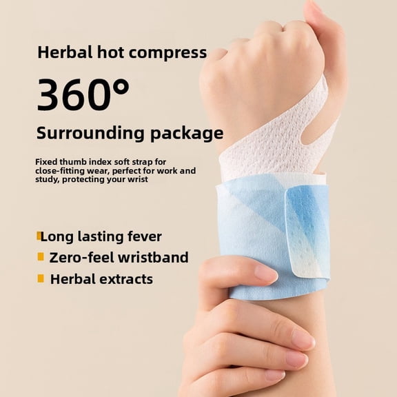 (10 pieces)Heating Wrist Wrap for Pain Relief - Reusable Hot Therapy Brace with Adjustable Support, Soothes Carpal Tunnel, Arthritis, Sprains
