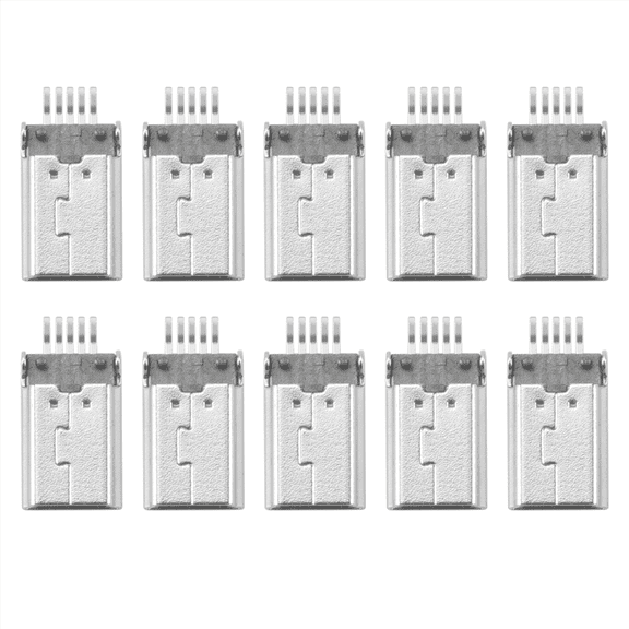 10 pieces Mini USB Type B Male 180 Degree 5 Pin SMD SMT for Soldering Jack Connector