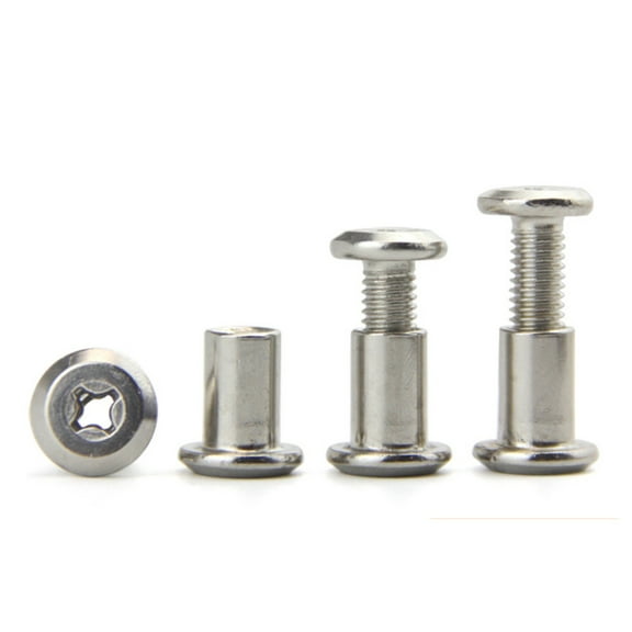 (10 pieces) Nickel -Plated Flat -Headed Cross -Lock Screws M6x60mm.