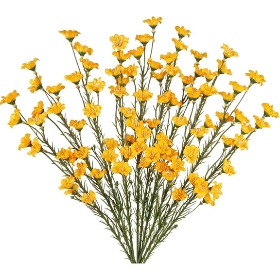 10 pieces of artificial wildflowers with stems, loose silk spring flowers, 53.34 cm long, artificial vine branches,orange artificial wildflower floral decorations for indoor and outdoor wedding cente