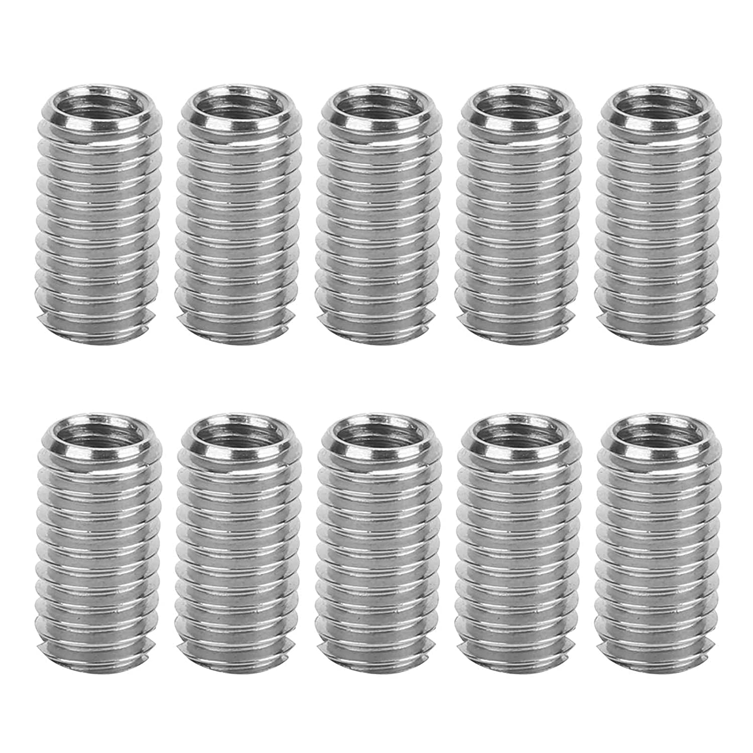 10 pieces male and female thread repair inserts, stainless steel sleeve reducing nuts, suitable for industrial hardware