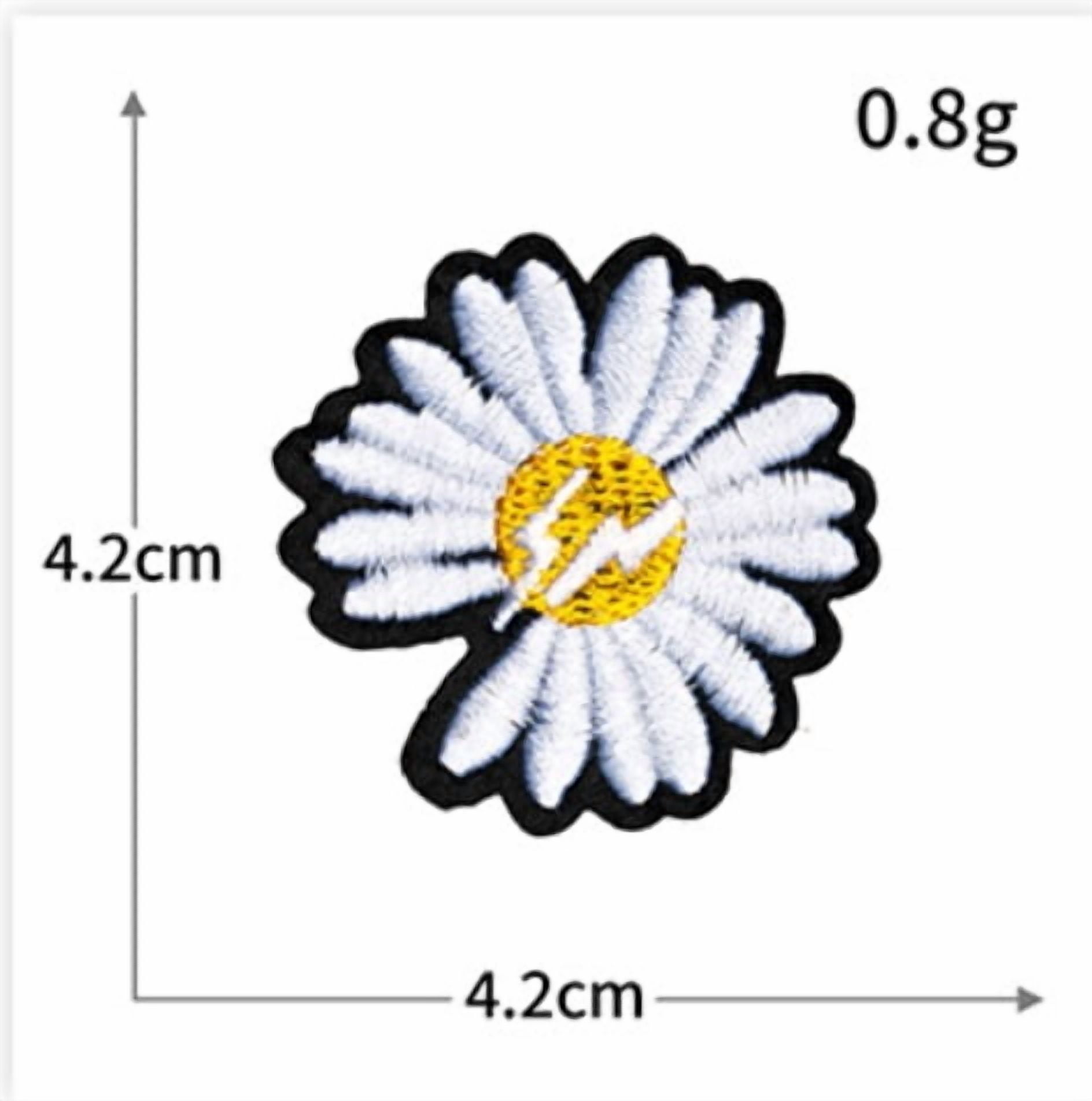 10 pieces of embroidered daisy flower series computer clothing embroidery cloth stickers diy clothes patches bag badges