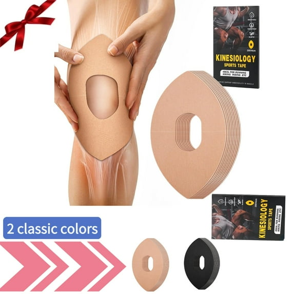 Kinesiology Tape for Knee, 10 Pcs Knee Athletic Tape for Knee Pain Relief, Waterproof & Elastic, Breathable Hypoallergenic Latex-Free Tape, Skin