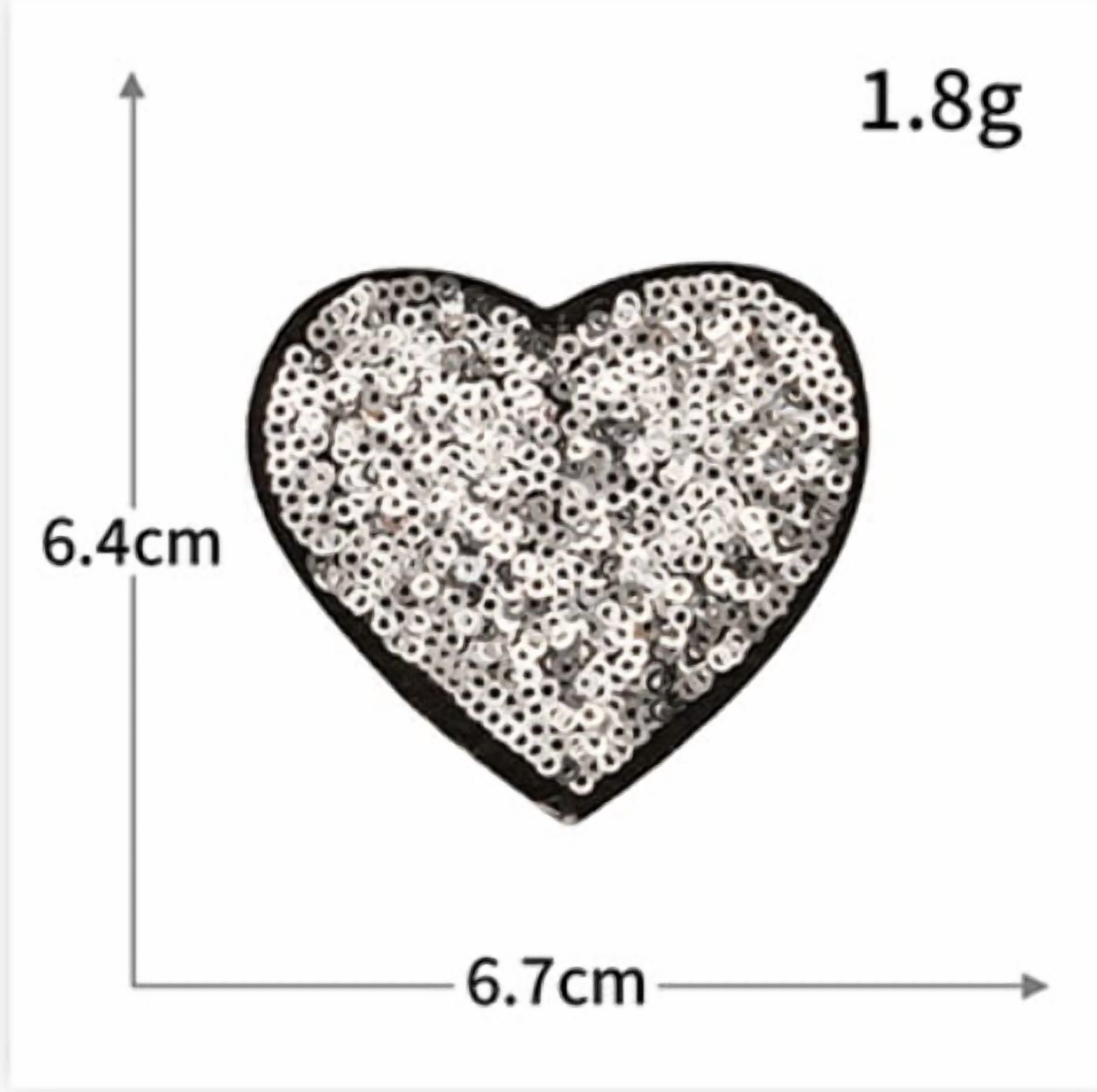 10 pieces of peach heart embroidered heart-shaped colorful sequins love computer series embroidered cloth patches for clothes, shoes and bags decorative patches