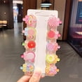 thumbnail image 1 of 10 pieces/set of girls' cartoon unicorn soft rubber hair clips, lollipops, cute fruit children's hair clips, fashionable hair accessories, 1 of 7