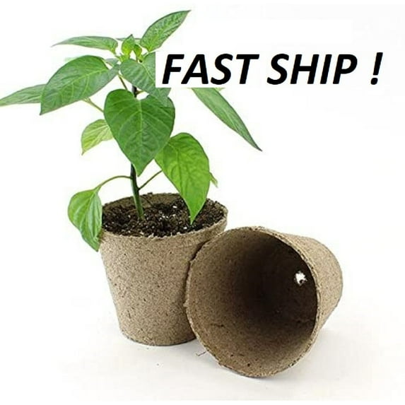 10 pots 4 Inch Round Peat Pots BIODEGRADABLE Seed Starting Growing.