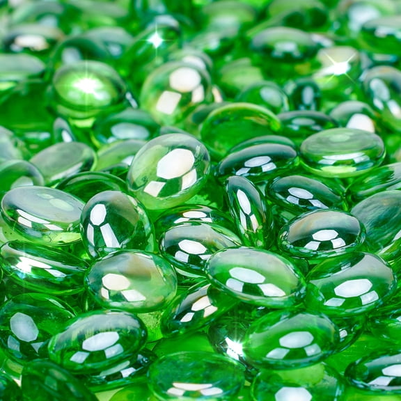 10-pound Fire Glbeads - 1/2 Inch Luster Drops For Fireplace Pit | Gas Log Sets Landscaping Fish Tank Green