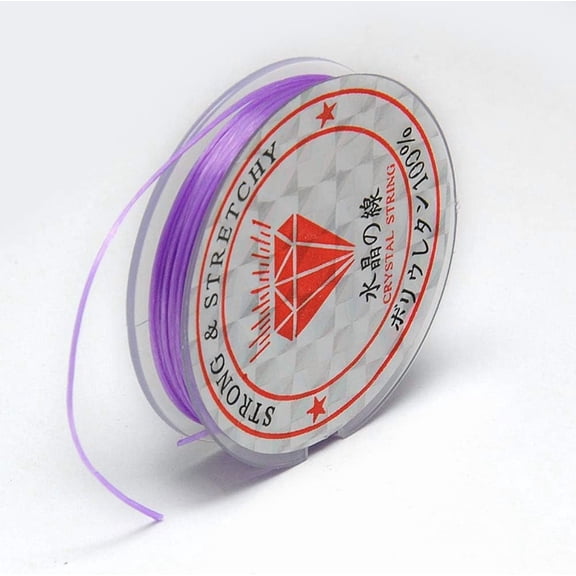 10 roll 10 Rolls 109 Yards Elastic String Elastic Thread 0.6mm Stretch Bead String Cord for Crafts Jewelry Making Bracelets Sewing Gemstone Beading Garden Plants Tying - Medium Purple