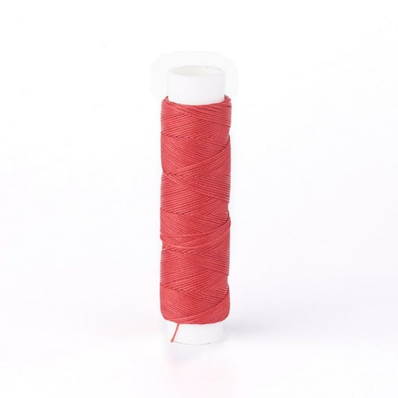 10 roll Round Waxed Polyester Twisted Cord Micro Macrame Cord for Leather Projects Bookbinding Red 0.35mm 43 yards(40m)/roll
