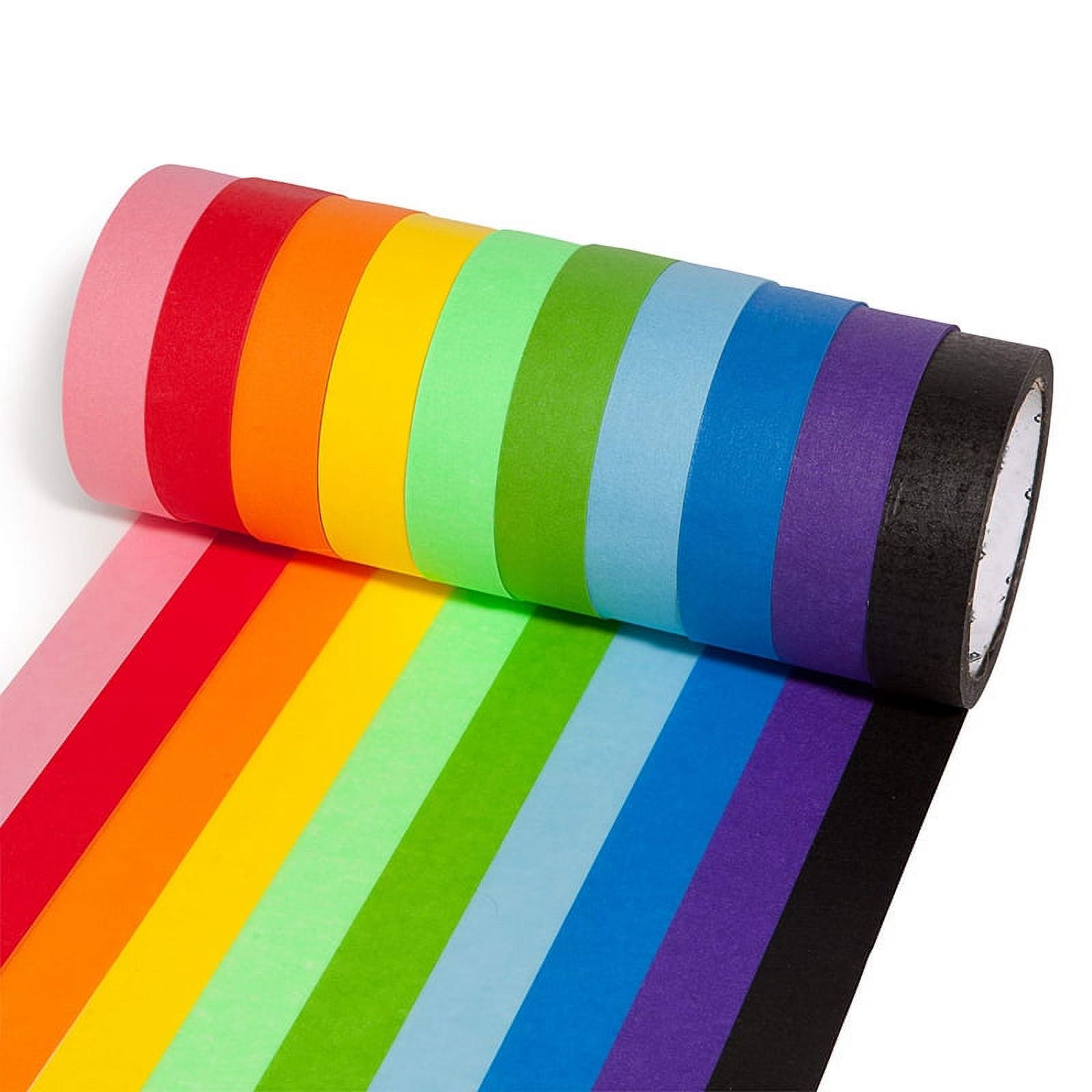 10 rolls of colorful masking tape including 10 colors in random colors