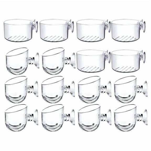 10 * round bottom Aquatic Plant Cups 6 * flat bottom Aquatic Plant Cups-Transparent